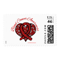 Blood Cancer Mosaic Heart Ribbon postage
