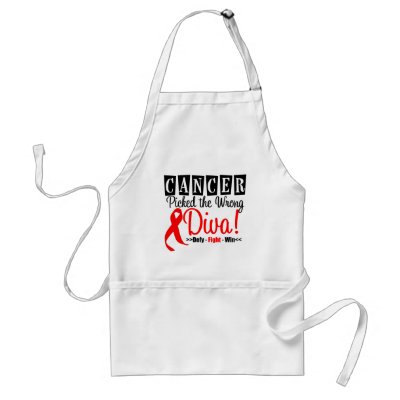 Blood Cancer Picked The Wrong Diva v2 Aprons by cancerapparel