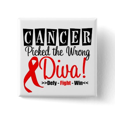 Blood Cancer Picked The Wrong Diva v2 Pin by cancerapparel