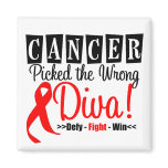 Blood Cancer Picked The Wrong Diva v2 Refrigerator Magnets