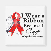 Blood Cancer Ribbon Because I Care Fridge Magnet