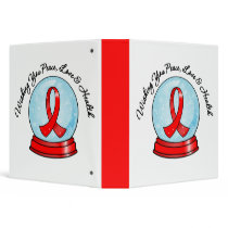 Blood Cancer Ribbon Merry Christmas Snowglobe binders