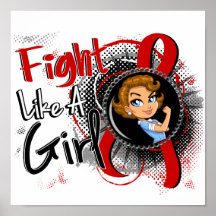 Blood Cancer Rosie Cartoon FLAG Posters