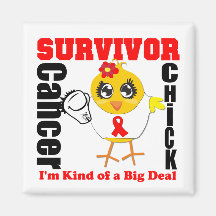 Blood Cancer Survivor Chick Ribbon Magnets