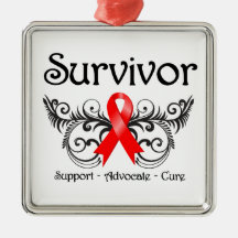 Blood Cancer Survivor Floral Deco Ornament