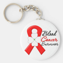 Blood Cancer Survivor Flower Ribbon Key Chain