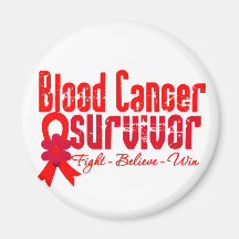 Blood Cancer Survivor Flower Ribbon Refrigerator Magnets