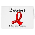 Blood Cancer Survivor Gemstone Ribbon Greeting Cards