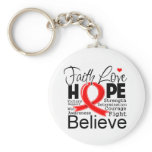 Blood Cancer Typographic Faith Love Hope Keychains