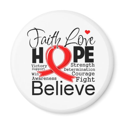 Blood Cancer Typographic Faith Love Hope Refrigerator Magnets by cancerapparel