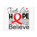 Blood Cancer Typographic Faith Love Hope Postcard