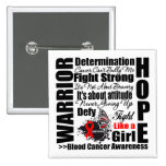 Blood Cancer Warrior Fight Slogans buttons