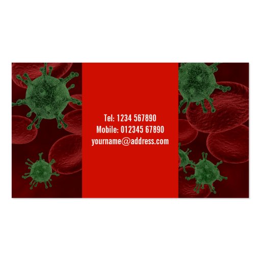 Blood Cells and Bacteria Business Card (back side)
