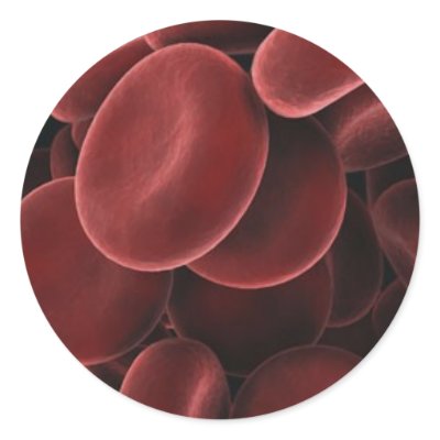 blood-cells round stickers by PecheurCouture