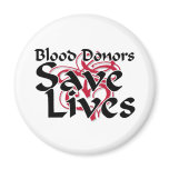 Blood donors save lives refrigerator magnets