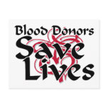 Blood donors save lives postcard