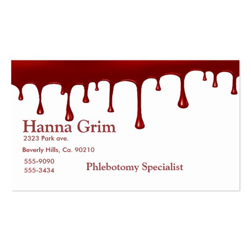 Blood Drip Set Business Cards