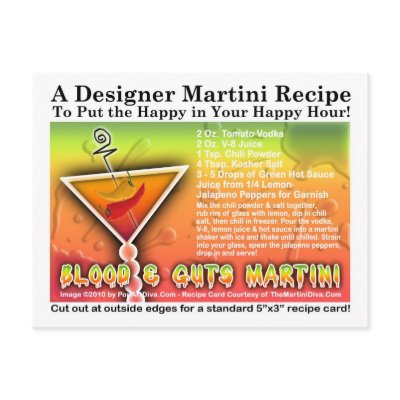 Blood & Guts Halloween Martini Recipe Postcard by TheMartiniDiva