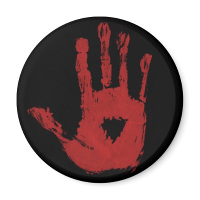 Blood Hand Magnet by myfluffy