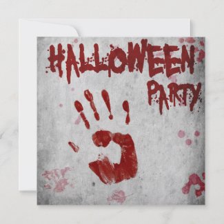Blood Handprint Halloween Party Invitation invitation