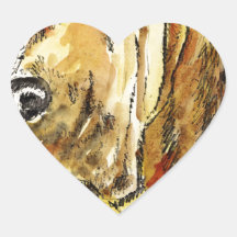 Blood Hound Dogs Heart Sticker