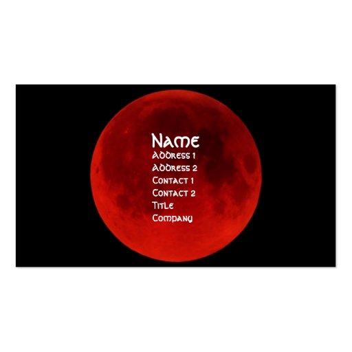 Blood Moon Gothic Profile Card Business Cards (front side)