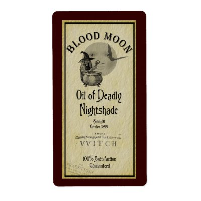 Blood Moon Halloween Avery Label by ChiaPetRescue