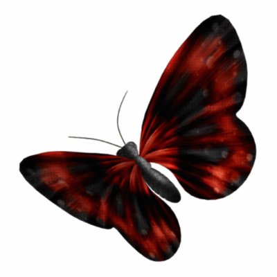 Blood Red & Black Winged Butterfly Flying Cut Out by VoXeeD