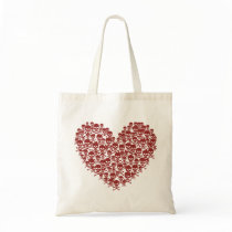 Blood red Skull Heart bags by JuJuGarden Blood red Skull Heart bags