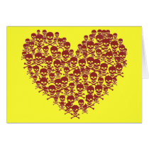Blood Red Skull Heart cards by JuJuGarden Blood Red Skull Heart cards