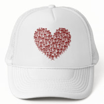 Blood Red Skull Heart hats by JuJuGarden Blood Red Skull Heart hats