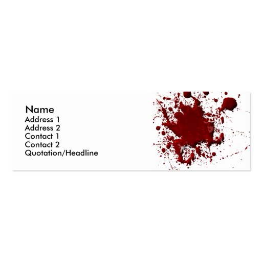 Blood Spatter Card Business Card Templates