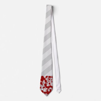 Blood Splatter on Grey Stripes Neckwear by crimsonskye79