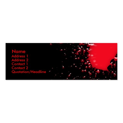 Blood Splatter Profile Card Business Card (front side)