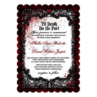 Blood Splattered Halloween Wedding Invitation