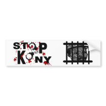 Blood Splattered STOP KONY Message Bumper Sticker