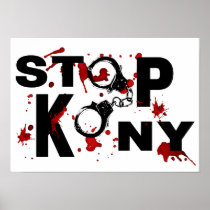 Blood Splattered STOP KONY Message Print