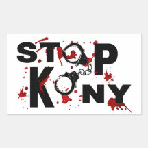 Blood Splattered STOP KONY Message Rectangle Sticker