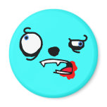 Blood stained crazy creature face magnets
