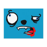 Blood stained crazy creature face post cards