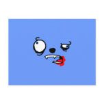 Blood stained crazy creature face post card