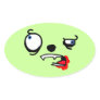 Blood stained crazy creature face oval sticker