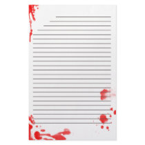 Blood Stained Stationary Stationery Paper