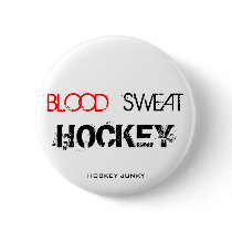 BLOOD SWEAT HOCKEY PINBACK BUTTONS