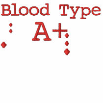 Blood Type A+ Embroidered Hoodie embroidered shirts
