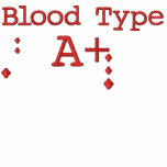 Blood Type A+ Embroidered T-shirt