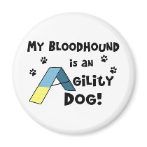 Bloodhound Agility Dog magnets by MenagerieMayhem Bloodhound Agility Dog magnets