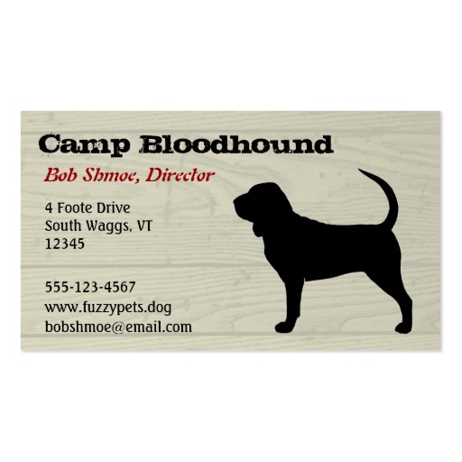 Bloodhound Business Card Template (front side)