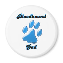 Bloodhound Dad Blue Pawprint - Magnet by GreyWolfCreation Bloodhound Dad Blue Pawprint - Magnet