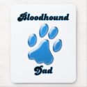 Bloodhound Dad Blue Pawprint mousepads by GreyWolfCreation Bloodhound Dad Blue Pawprint mousepads